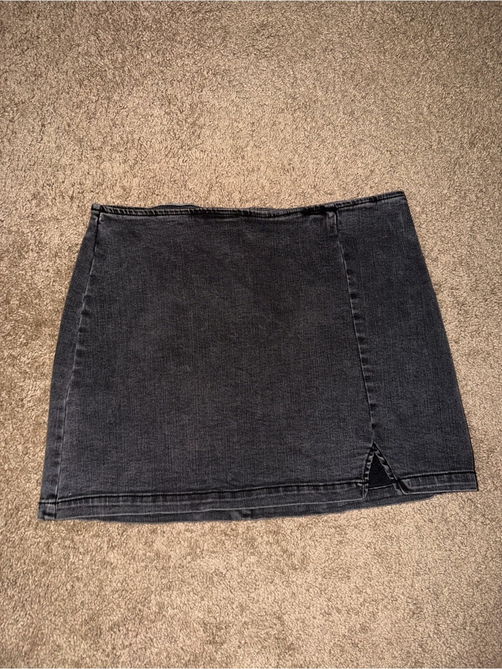 wild fable Black Denim Mini Skirt with Front Slit